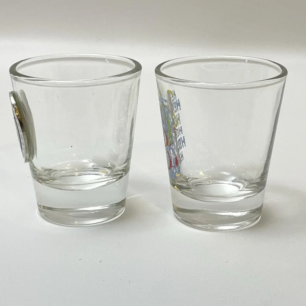 Hershey Park Pennsylvania Souvenir Shot Glass Set Of 2 Glasses Chocolate Factory
